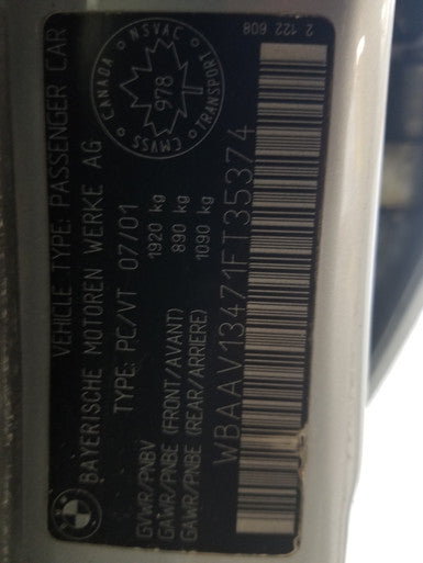 SOLD FT35374 Sedan BMW E46 320i JULY 2001 M54 5SPEED MANUAL