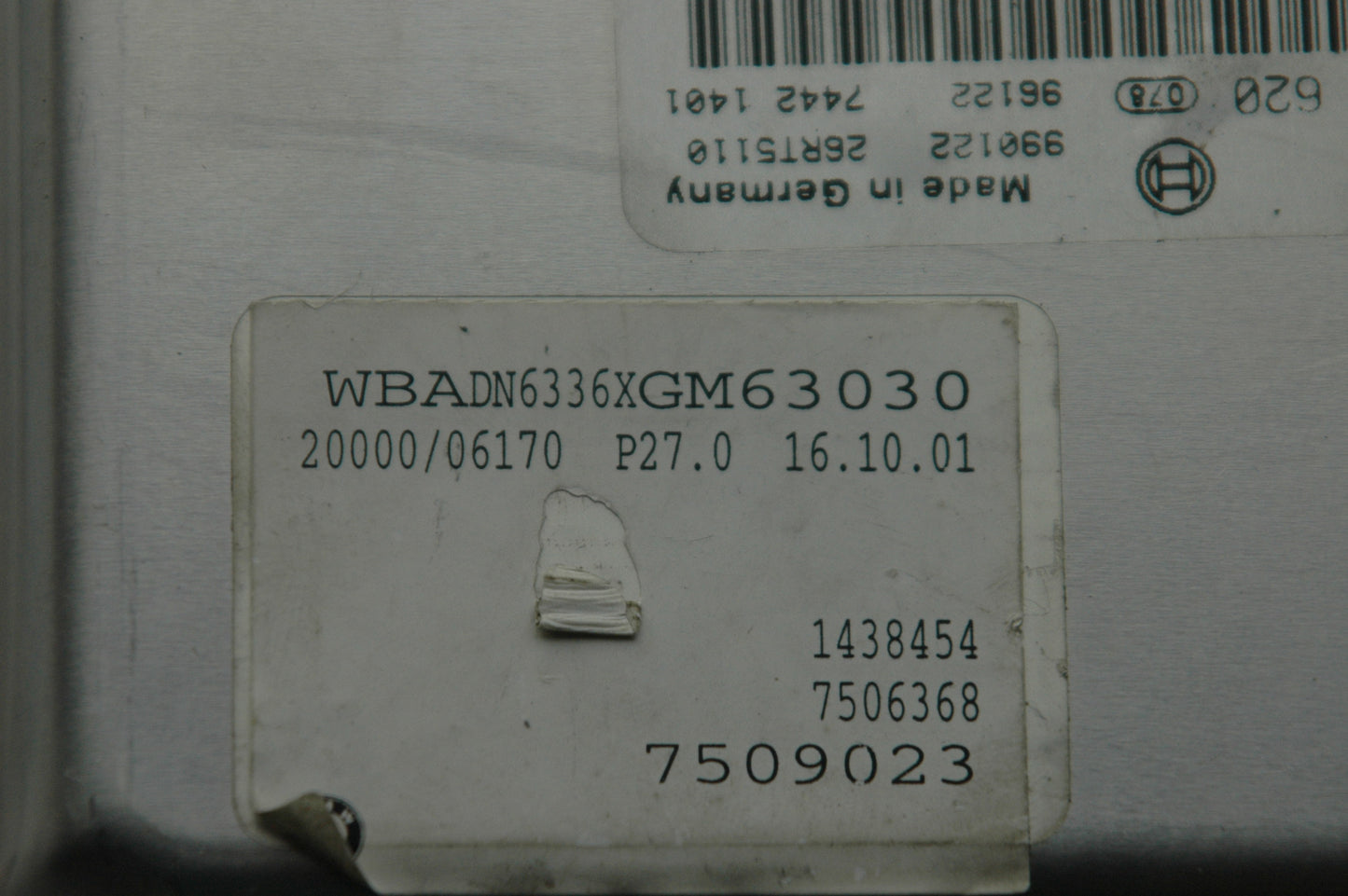 1) BOSCH 261204520 USED ECU Key EW BMW OEM e60 750i 7501290 990628 26RT5148 96628 7442 104 78 06145/20000 P22.0 29.08.00 1429894 7506348 7508250 EWS=3 STEUERGERAT 61.35*8387447 608377 UT HW 0 Euro All Parts