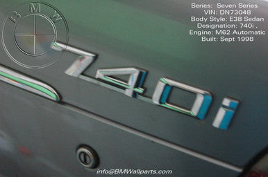 PART OUT DN73048 BMW E38 740i Sedan M62 V8 Auto transmission Built Sept 1998 DN73048 Euro All Parts DN73048- F