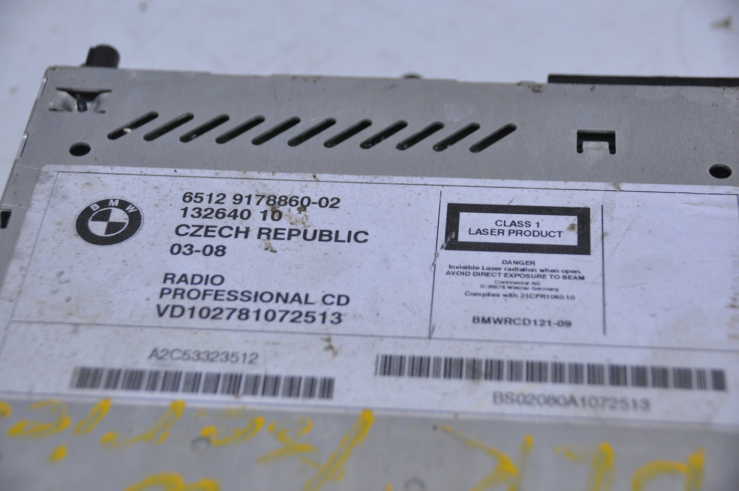 1) DH-11 BMW 65129170329 OEM Used RADIO HEAD UNIT DASH 6512 9178860-02 RA915010901N From: 2010 E90 323i 65-12-9-170-329 65129170329 Euro All Parts