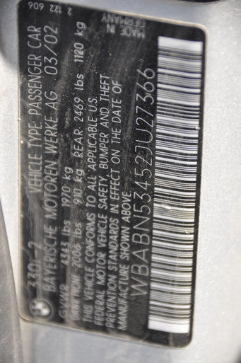 DISMANTLED - C BMW JU27366 E46 SPRITZER COUPE BUILT MARCH 2002 330Ci M54 6 SPD MANUAL COUPE TITANSILBER METALIC ON BLACK LEATHER POWER SPORT