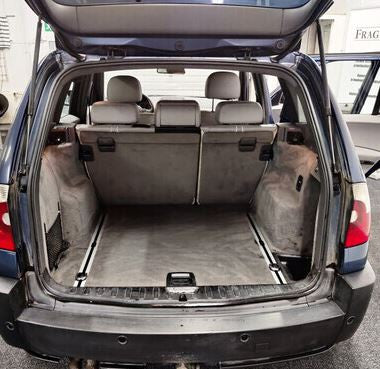 DISMANTLED PART OUT BLUE (Mystic-blau Metallic) ON GRAY BMW X3 E83 (2003-2006) 2.5i MODEL YEAR 2004 (BUILT AUSTRIA APRIL 2004) M54 6 CYL AWD AUTOMATIC