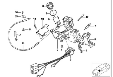 0) BMW OEM 1161551 USED IGNITION LOCK ASSEMBLY KEY & SWITCH 1994 525i E34 1160278 32311159147 32321161551 Fits: E34 525i 1994 & other listed vehicles Euro All Parts