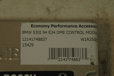 0) BMW OEM 12141748837 DME ECM ECU (Basic) Control Unit (USED) Fits: 530i 1994 E34 & Other Listed Vehicles Euro All Parts