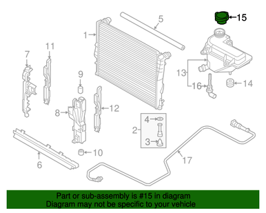 0) BMW 17111742231 Rad Cap (New) Fits: 530I 2002 E39 & Other Listed Vehicles Euro All Parts