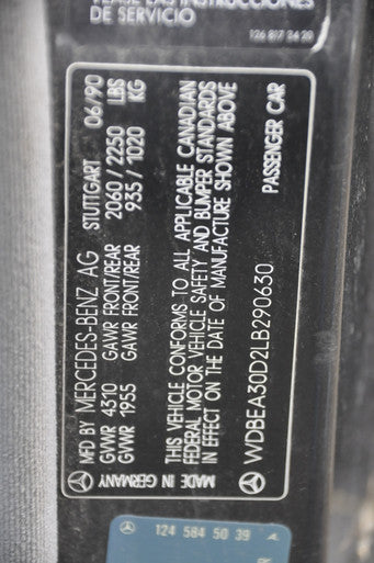 0) 1990 Mercedes-Benz 1242702900 USED 722358 3 401839 TRANSMISSION WDBEA30D2LB290630 300 Series 4dr Sedan 300E Auto Euro All Parts