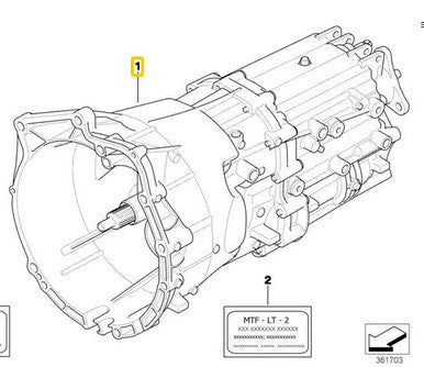 1) D BMW 23007565853 OEM Used MANUAL TRANSMISSION 5 SPEED GETRAG GS6-37BZ - TJEP 1069401065 23-00-7-565-853 23007565853 fits: E87 E90 E91 E92 E60 E61 Euro All Parts