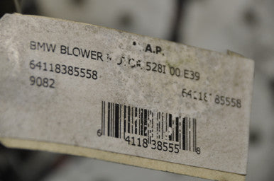 0) 18 DD BMW OEM 64118385558.9 BLOWER MOTOR VALEO 0765017212 2000 E39 528i Euro All Parts