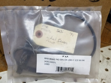 0) BMW 34351164371 USED 323I 99 E46 BRAKE PAD SENSOR 3 Series 323I 99 E46 BRAKE PAD SENSOR BMW OEM Part # 34351164371 BMW 3 Series 320i Sedan 2000, 2001, 20 Euro All Parts