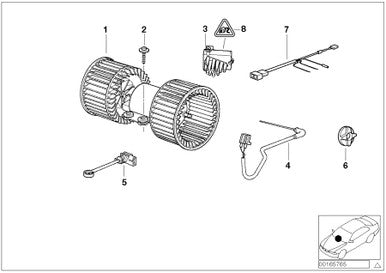 0) 18 DD BMW OEM 64118385558.9 BLOWER MOTOR VALEO 0765017212 2000 E39 528i Euro All Parts