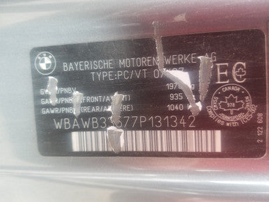 DISMANTLED - E92 P131342 Coupe CH BMW P131342 BUILT O7-17 2007 E92 328i n52 2.8L 6 CYL