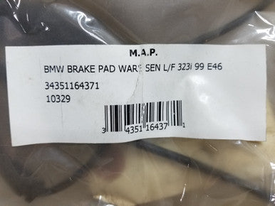 0) BMW 34351164371 USED 323I 99 E46 BRAKE PAD SENSOR 3 Series 323I 99 E46 BRAKE PAD SENSOR BMW OEM Part # 34351164371 BMW 3 Series 320i Sedan 2000, 2001, 20 Euro All Parts