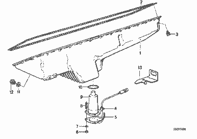 0) C-210 BMW 11131278878 OEM Used OIL PAN w/LEVEL ENGINE From: 1984 E28 BMW 528e 11-13-1-278-878 11131278878
