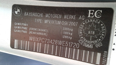DISMANTLED - e83 we51720 SUV C BMW X3 3.0i BUILT SEPT. 2009 N52 6 CYL AUTOMATIC SILVER ON GRAY we51720