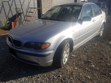 CH BMW PART OUT KL10279 JUNE 2002 E46 320i M54 5 SPD MANUAL Titanium Silver Metallic ON BLACK