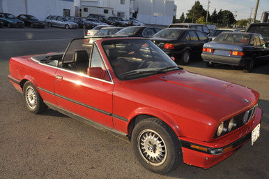 SOLDE30 EJ12741 Convertible D BMW e30 318i Convertible 5 Speed Manual Built 1992 with Hard Top Soft top stand and cover RED