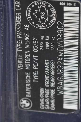 DISMANTLED - E38 DM08982 Sedan C BMW e38 740iL Built May 1997 V8 M62 Automatic Blue on Gray Luxury Loaded DM08982