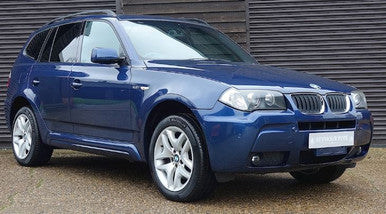 DISMANTLED PART OUT BLUE (Mystic-blau Metallic) ON GRAY BMW X3 E83 (2003-2006) 2.5i MODEL YEAR 2004 (BUILT AUSTRIA APRIL 2004) M54 6 CYL AWD AUTOMATIC