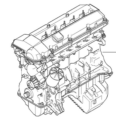 0) BMW OEM 1009071267 USED ENGINE M52 6 cyl Long Block with intake 528i 98 E39 Euro All Parts