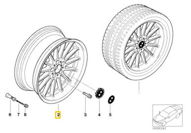 0) BMW 2966823 36116757376 RIM USED 19 IN BMW OEM 3 piece Rim and Wheel Set E60 2966823 WITH TIRES Euro All Parts