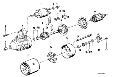 0) BMW OEM 12411714750 USED 525TI 92 E34 E30 e36 m42 / m20 STARTER Euro All Parts