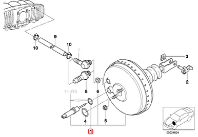 0) BMW 34331163471 USED Z3 97 E36 BRAKE BOOSTER Z3 97 E36 BRAKE BOOSTER BMW OEM Part # 34331163471 Euro All Parts