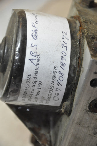 0) BMW 34511090427 USED ANTI LOCK PUMP 320I 94 E36 ANTI LOCK PUMP 320I 94 E36 BMW OEM Part # 34511090427 Euro All Parts