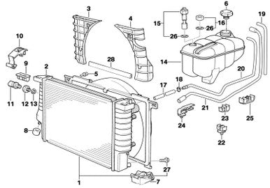 0) BMW 17111742231 Rad Cap (New) Fits: 530I 2002 E39 & Other Listed Vehicles Euro All Parts